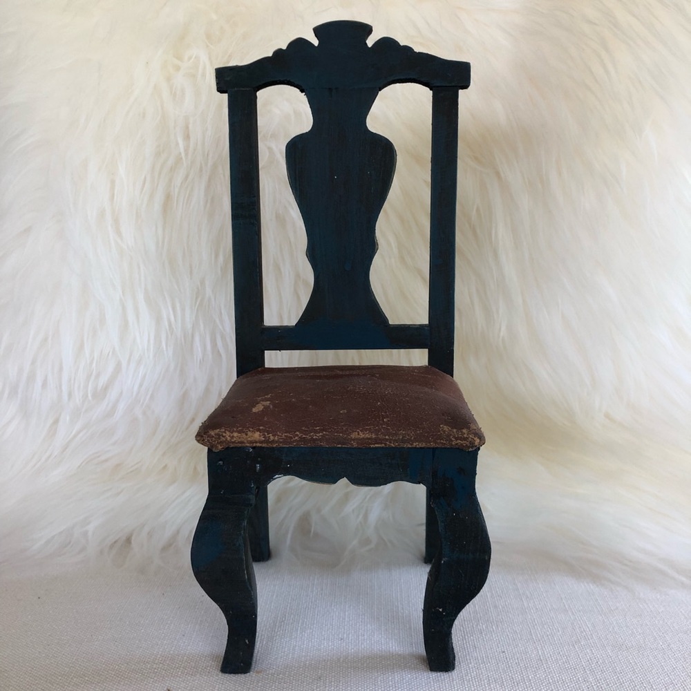 Vintage Miniature Wooden Doll Chair